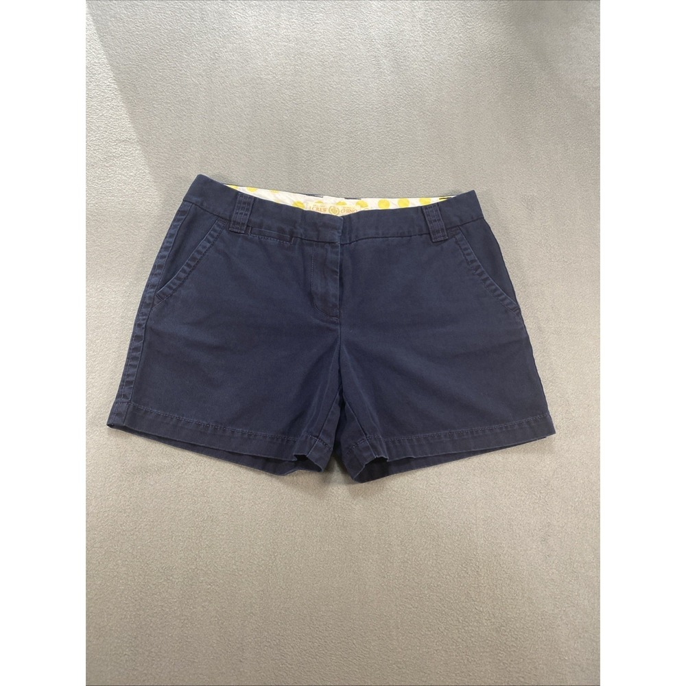 J. Crew Women's Chino Shorts Weathered City Fit Size 6 Navy Blue Classic Twill